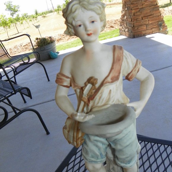 Tall Vintage Figurine Candrea Porcelain Set Man Women - Picture 12 of 16